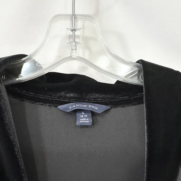 Lands End Large Top Black Velvet Cowl‎ Neck Holiday Formal Evening Witchy 190 - Image 5