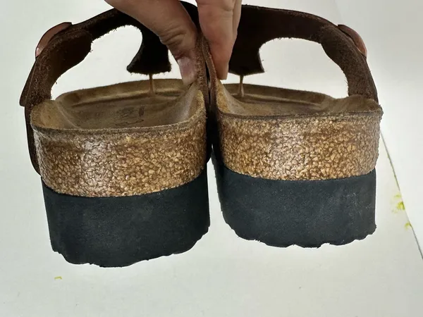 Birkenstock Papillio Gizeh Platform Rose Gold Leather Sandals Women’s 39 8-8.5 - Image 4