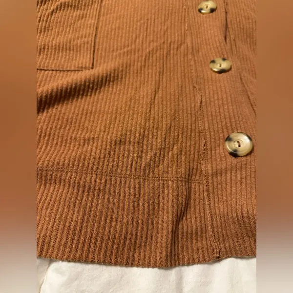 Intimately Free People Women's Rust Cardigan Ribbed Sweater - Size L - Image 7