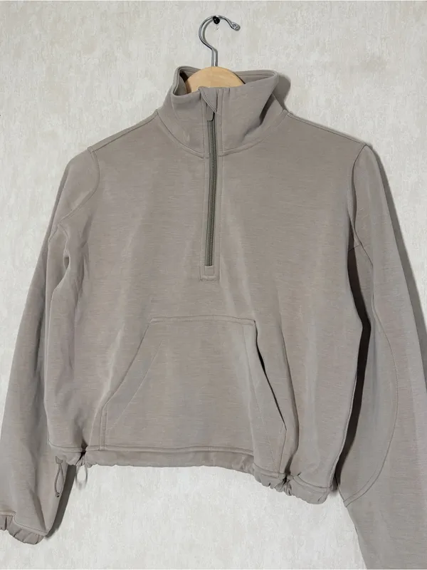Lululemon Women’s Lululemon Brushed Softstreme Half Zip in Riverstone 4 - Image 4