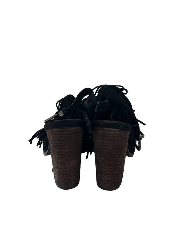 LUCKY BRAND Womens Liennah Black Fringe Heels Size 8 - Image 5