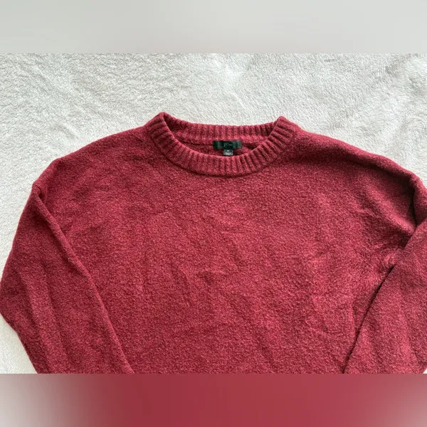 J. Crew Women’s Wool Blend Crewneck Sweater Red - Image 2