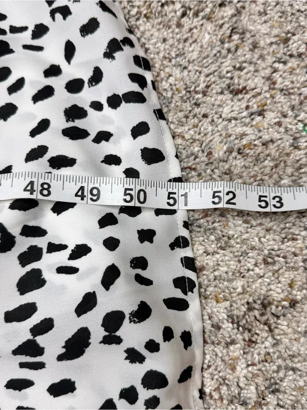 Petal & Pup Hyde Cheetah Tie Waist V-Neck Long Sleeve Maxi Dress 6 White Black - Image 11