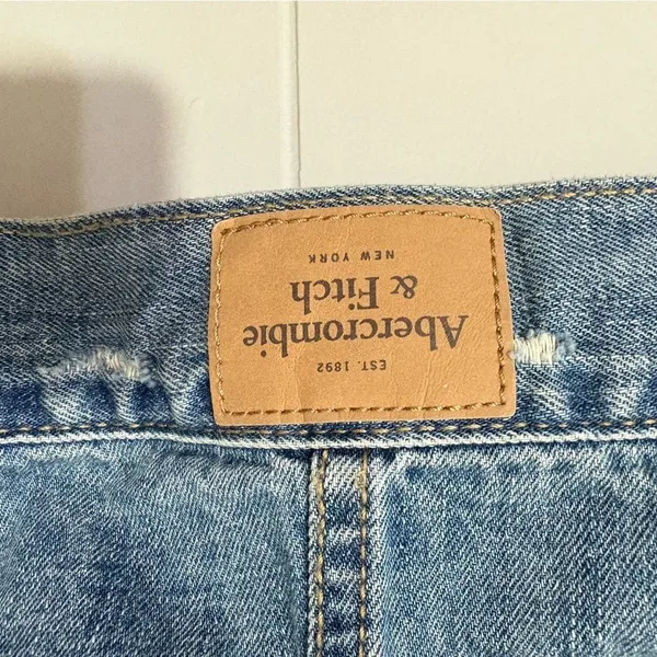 Abercrombie & Fitch Denim Jean Jacket Womens S Blue Distressed Classic - Image 9