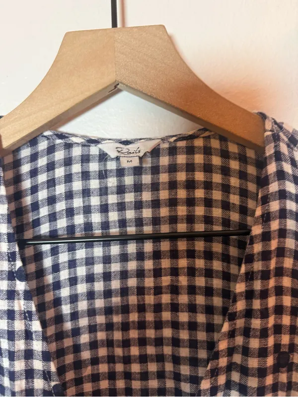 Rails Leanne Wrap Dress in Navy Gingham Dots‎ - Image 5