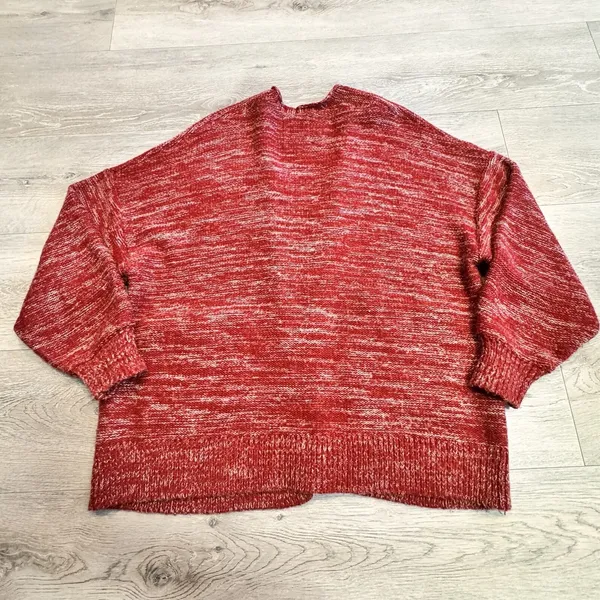 Urban Outfitters‎ Sweater Medium Red Open Front Cardigan Heather Thick Knit - Image 2