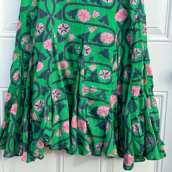 RHODE Casey Green and Pink Floral Dress - Image 4