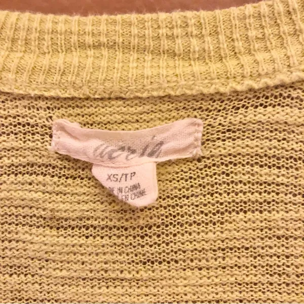 Aerie Button Front Short Sleeve V Neck Light‎ cardigan Neon Green Yellow XS - Image 3