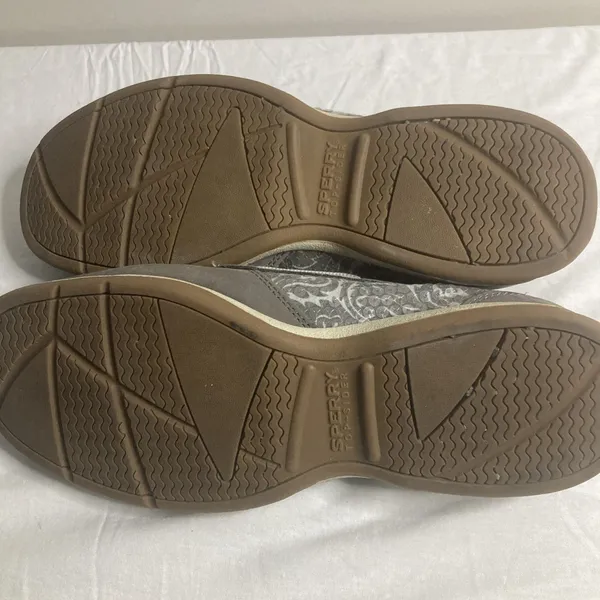 Sperry Top- Sider Womens Gray Leather Sequins Boat Deck Shoes 9M - Image 8