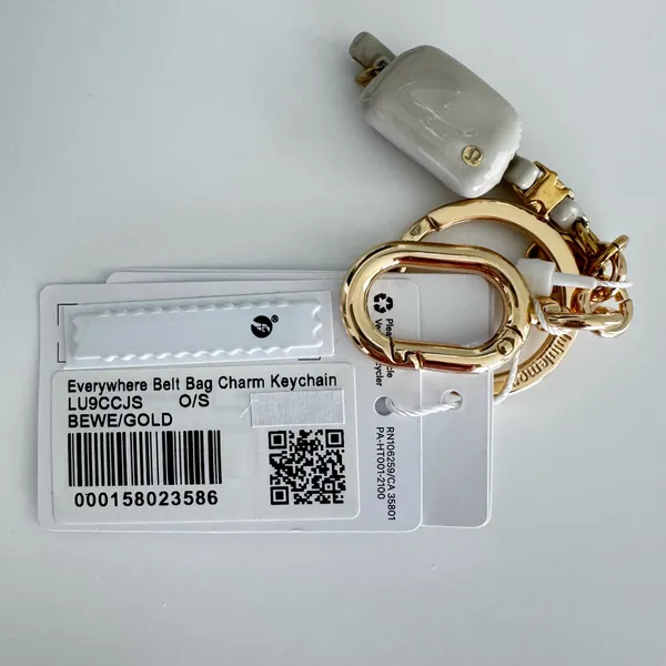 Lululemon Everywhere Belt Bag Key Charm Beech White / Gold - Image 11