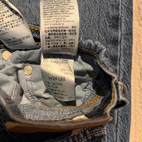 Levis Ribcage Straight Ankle Jeans 29 Medium Wash Button Fly Raw Hem High Rise - Image 9