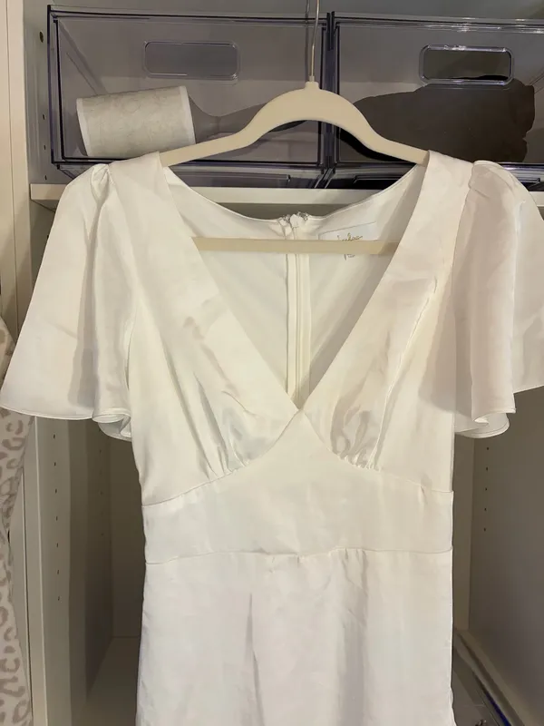 Lulus White Satin Dress - Image 3