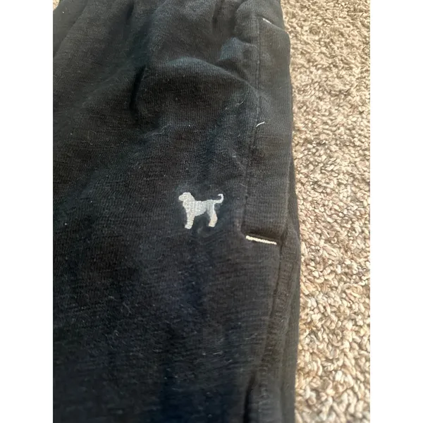 The Black Dog Womens XS Black Cotton Straight Leg‎ Sweatpants Drawstring Lounge - Image 3