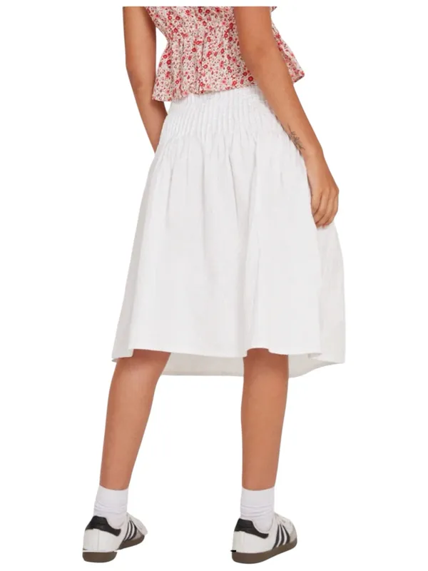 Motel Rocks Asada Pleated Waist Midi Skirt In Poplin White Size Medium NWT - Image 7