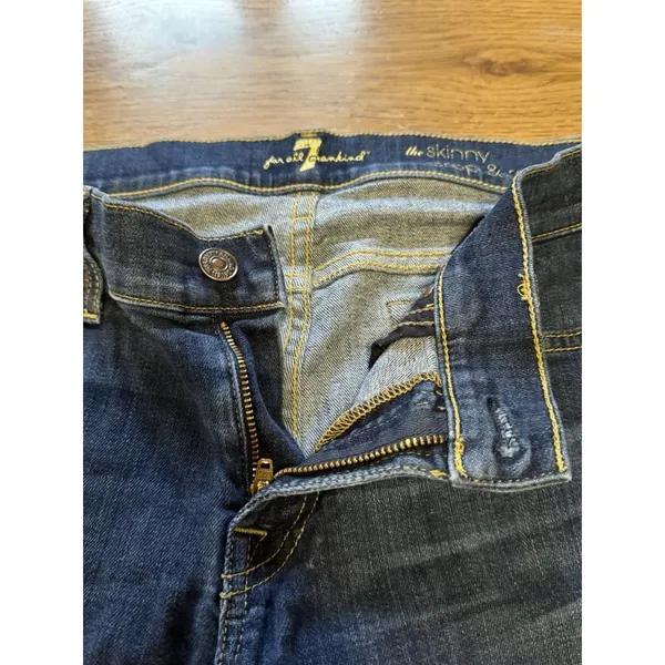 7 For All Mankind‎ Jeans Women’s 29 Blue The Skinny Crop Roll Stretch Preppy - Image 5