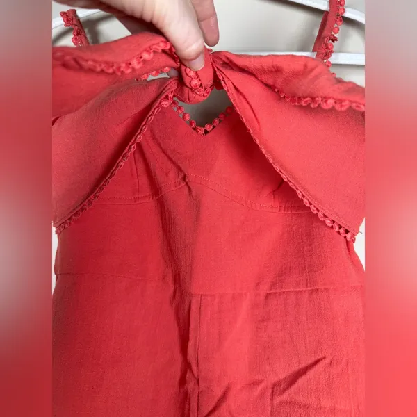 Majorelle Joyce Linen Blend Romper in Red Sz S EUC Summer Sexy Beachy Date - Image 7