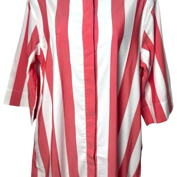 NWOT Lake x Atlantic Pacific Marnie Caftan Granita Stripe Night Shirt‎ Dress M - Image 4