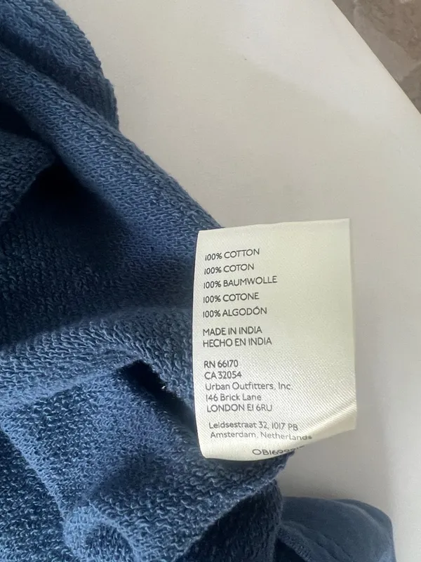 Free People x We The Free Clean Prep Polo Pullover Sweater Top Blue White Medium - Image 6