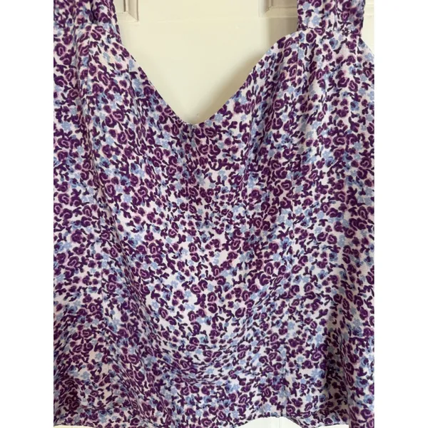 Reformation Hester purple floral sleeveless top size 0 - Image 2