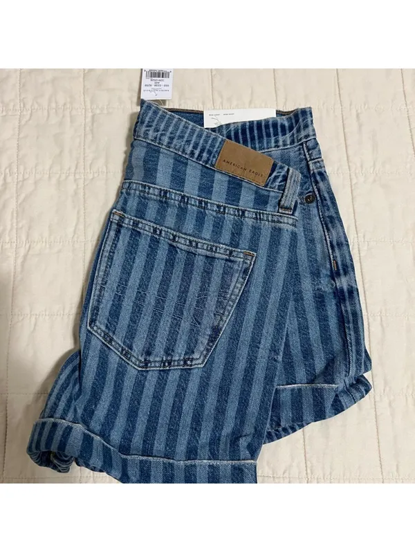 New American Eagle Striped Shorts - Image 2