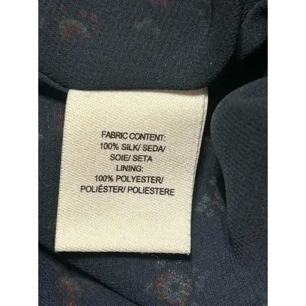 Derek Lam 10 Crosby Navy Silk Handkerchief Dress Sz 6 Lace Up Layered Flowy Boho - Image 11