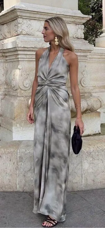 Zara Dress maxi multiposition satin effect wedding party coctail - Image 9