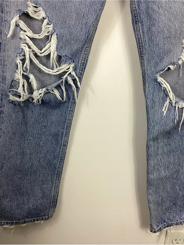 Agolde 90's Fit Mid Rise Button Fly Distressed Loose Fit Jeans Size 26 - Image 5