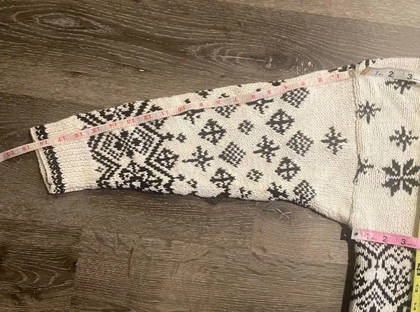 Chunky Knit Christmas Reindeer Fair Isle Sweater Size Small Vintage Glenover - Image 12