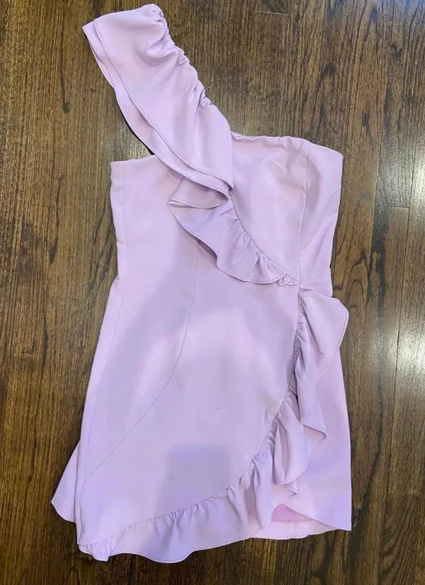 These Three Boutique Purple One Shoulder Dress - Image 2