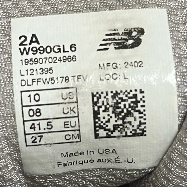 New balance 990 v6 women’s size 10 grey, running shoe. - Image 9