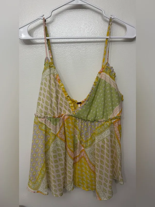 NWT Free People Alix Printed Chiffon Top | Boho Sheer Blouse | Feminine Style - Image 4