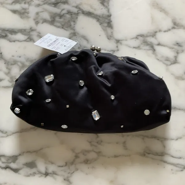 NWT J Crew Satin rhinestone clutch missing 4 rhinestones - Image 2