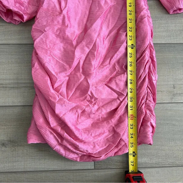 Veronica Beard Gracelynn Long Sleeve Cotton Silk Mini Dress Pink Sherbet 2 - Image 11