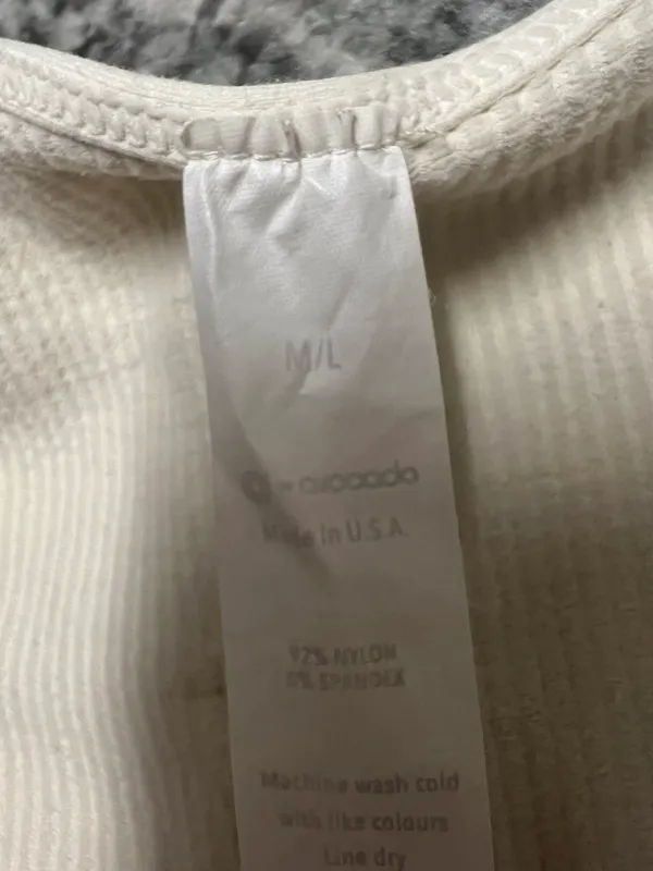Off-White Seamless Ribbed V-Neck Tank - Image 3