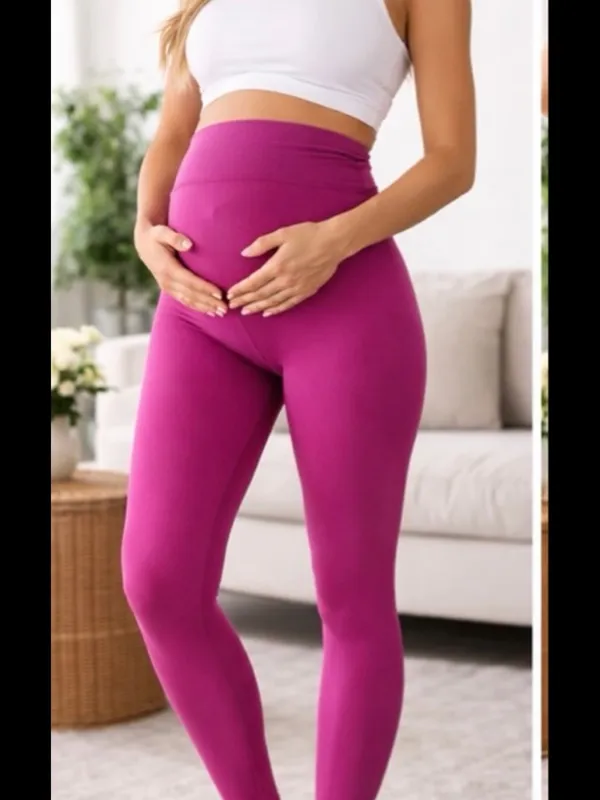 Hatch Magenta Maternity High-Waist Leggings - Image 13