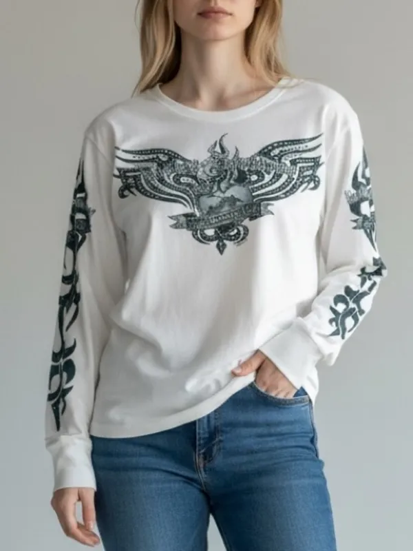 HARLEY-DAVIDSON Fargo ND Long Sleeve Graphic Tee White Women’s S - Image 11