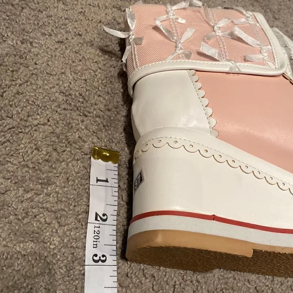 Women’s Platform Wedge Boots Pink & White Size EU 37 (6.5 US) NEW - Image 10