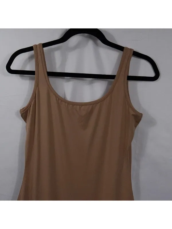 Women’s Nude Seamless Bodycon Midi Slip Dress Size M - Image 2