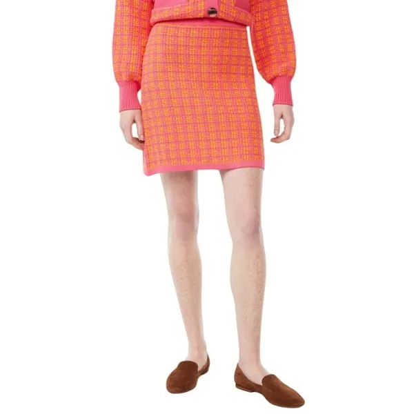 Free Assembly Pink Orange Textured Knit Mini Sweater Skirt Size Medium NWT‎ - Image 10