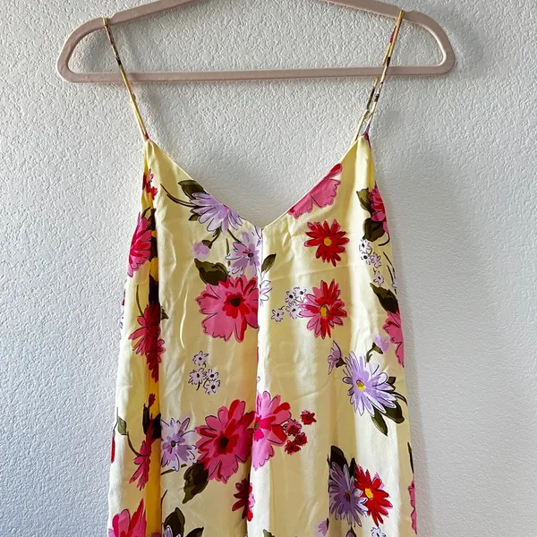 Zara Yellow Floral‎ Summer Maxi Sundress Dress Small - Image 5