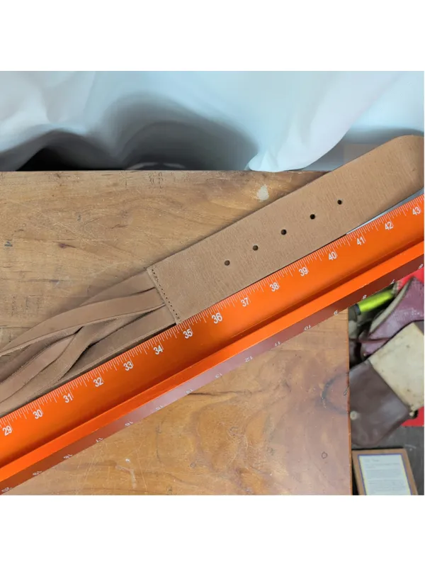 New Vachetta Leather Segmented Belt XL Brown - Image 5
