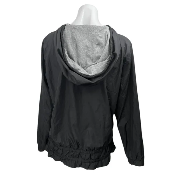 Abercrombie & Fitch Black Long Sleeve Hoodie Hooded Windbreaker Coat Jacket M - Image 2