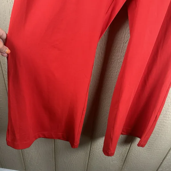 NEW Halara Flex DayStretch High Waisted Pocket Work Flare Pants Womens Sz XL Red - Image 3