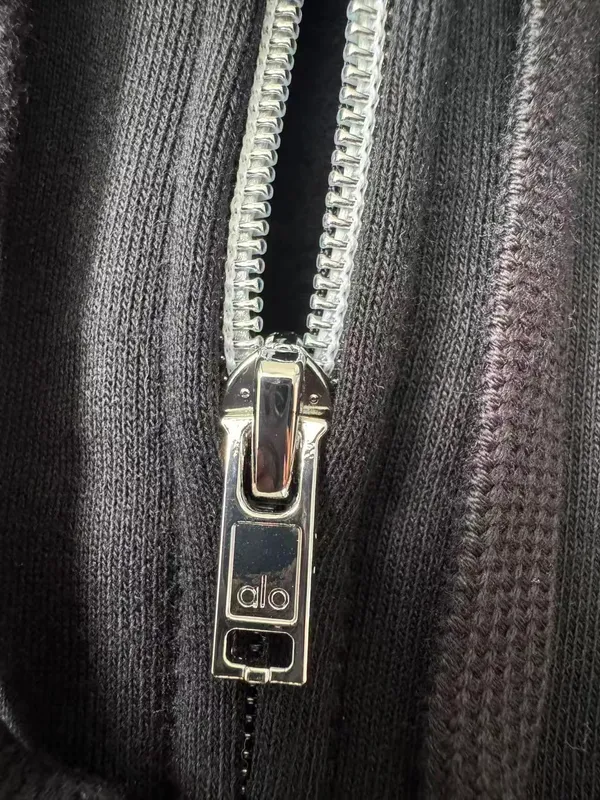 Alo Yoga Black Zip-Up Hoodie XL - Image 4