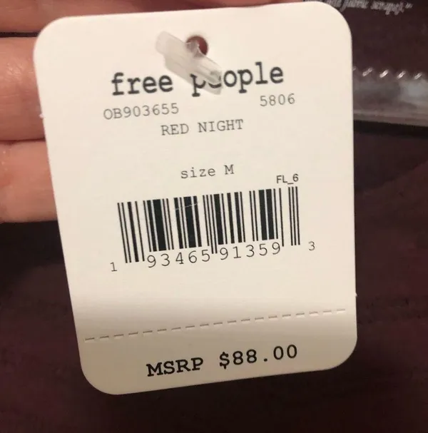 Free People Movement Gone Adrift Seamless Long Sleeve Red Night New Medium - Image 4