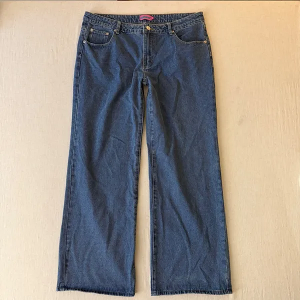 Edikted Jeans XL Low Rise Baggy Wide Leg Y2K Skater Denim 100% Cotton - Image 2