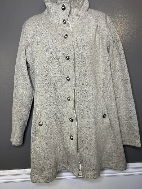 Kuhl Jacket Womens XL Gray Fleece Button Front Collared Mid Length Casual - Image 2