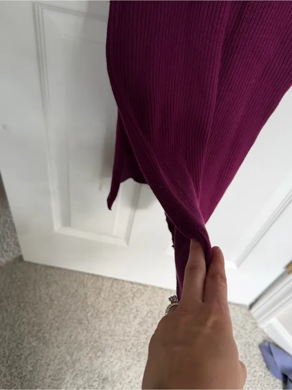 NWT Band Of Gypsies Maroon Ribbed Sweater Midi Dress Size Small - Image 6