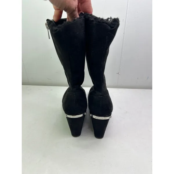 Juicy Couture Fold-Over Wedge Kasia Boots Ingot Micah Zamino Jenner 7.5 Black - Image 4