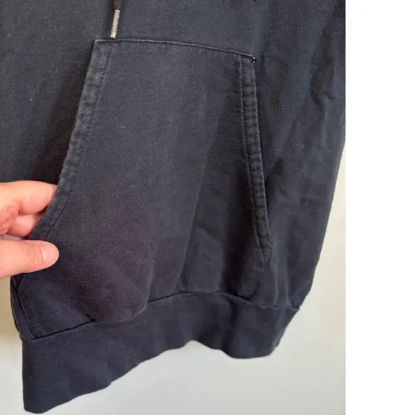 Nike Black Top Womens S Short Sleeve V Neck Drawstring‎ Pocket Casual Comfy - Image 4